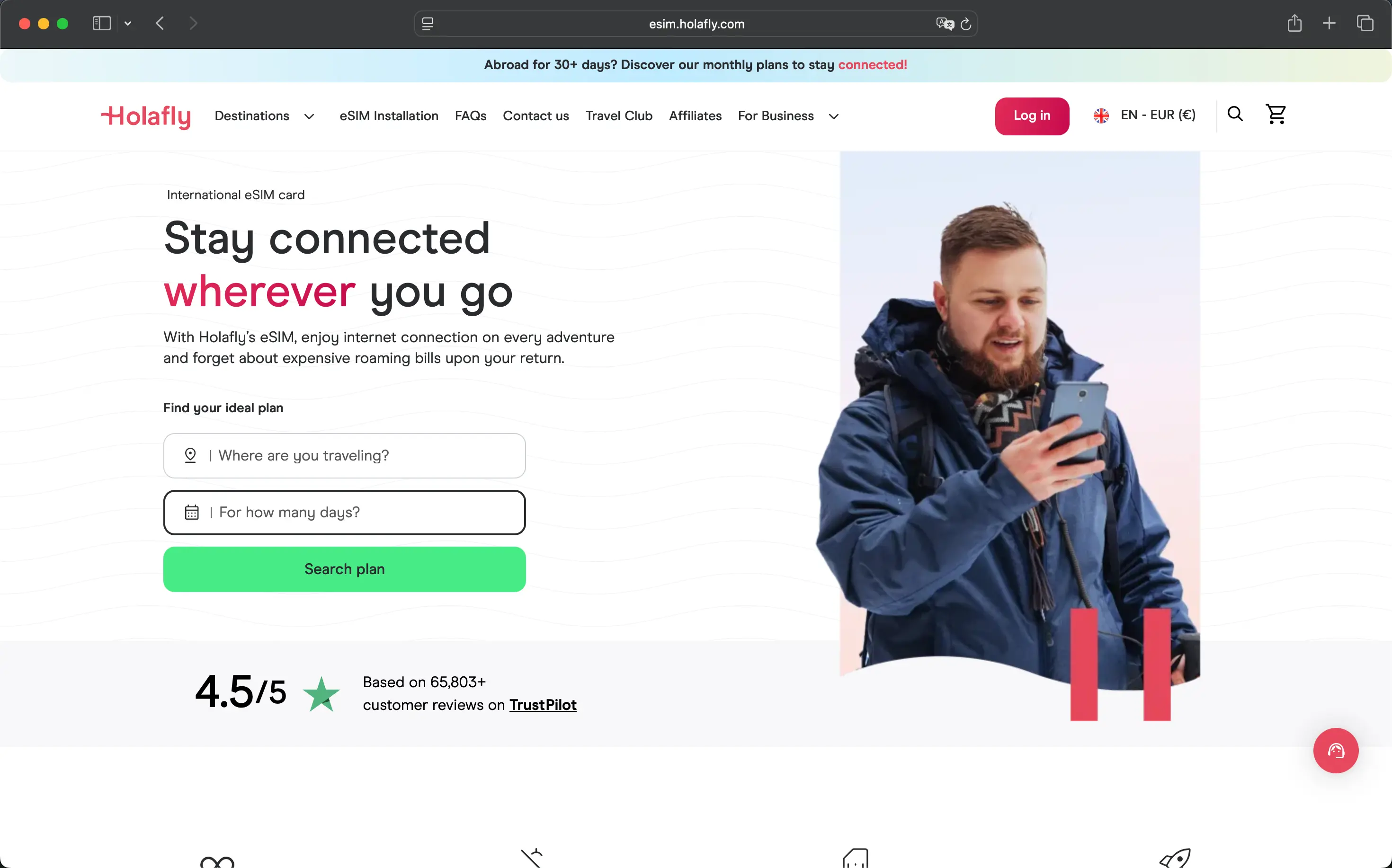 holafly landing page