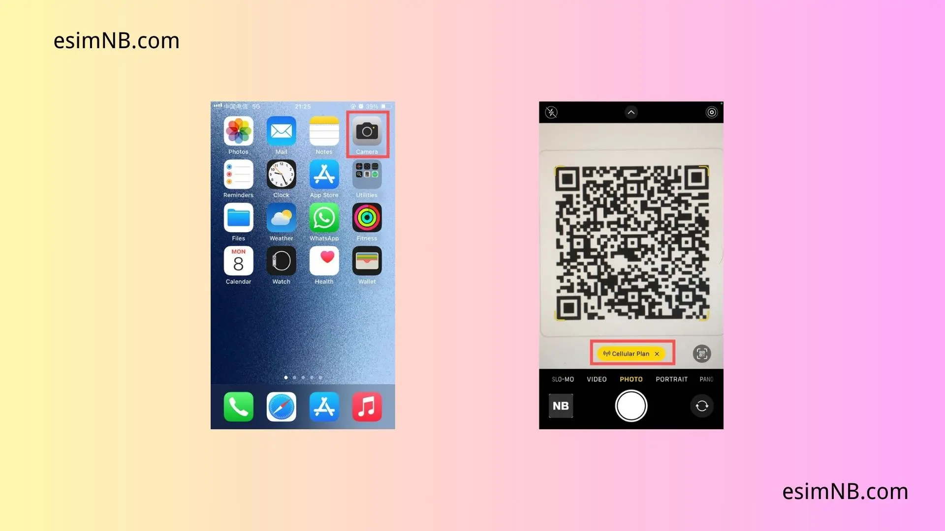 Use iPhone Camera to Scan eSIM QR Code