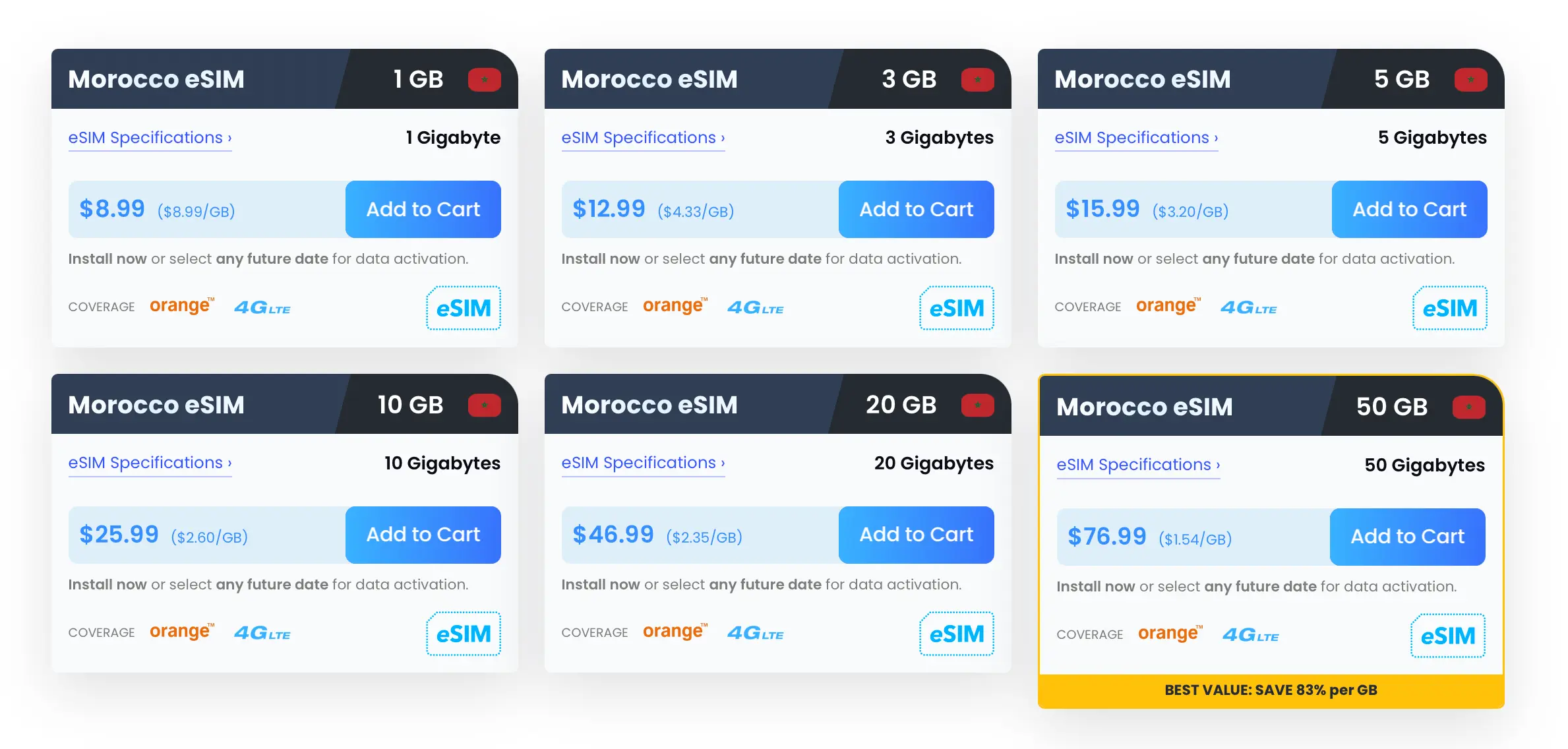 Maya Morocco eSIM product page