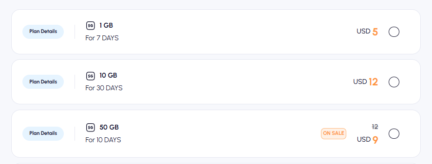 nomad thailand esim page