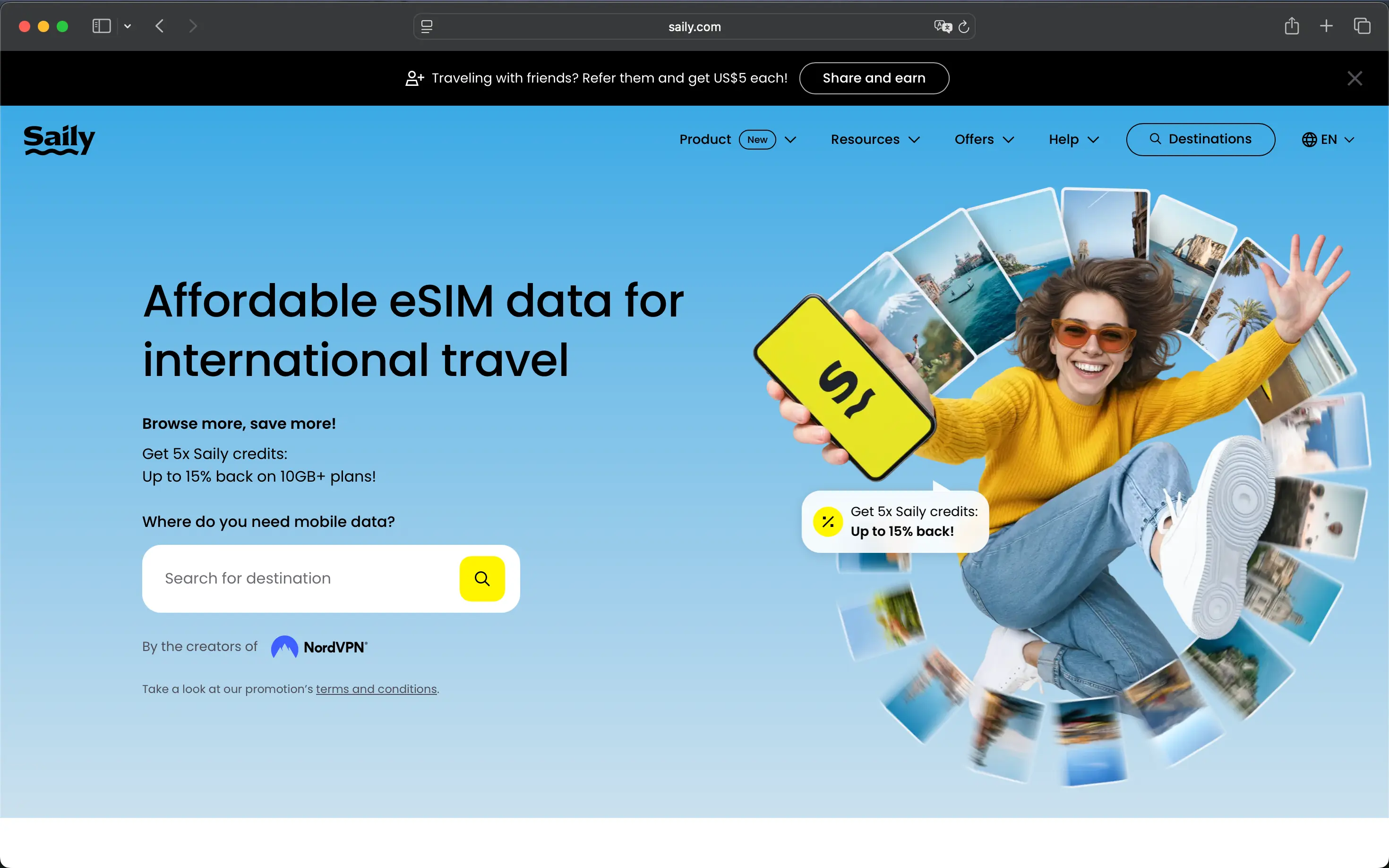 saily landing page